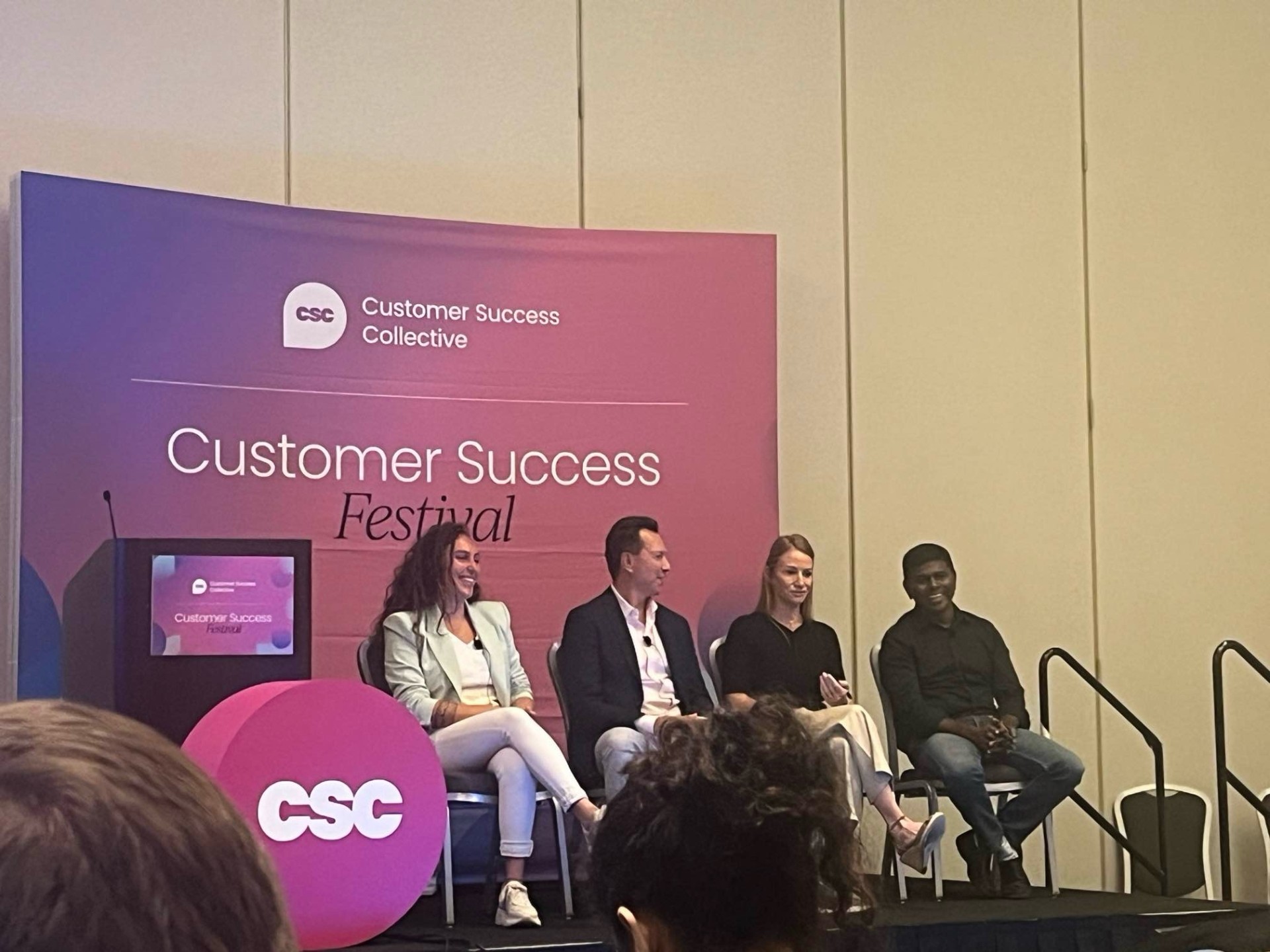 Gozde Gorce speaking on a Customer Success Festival panel